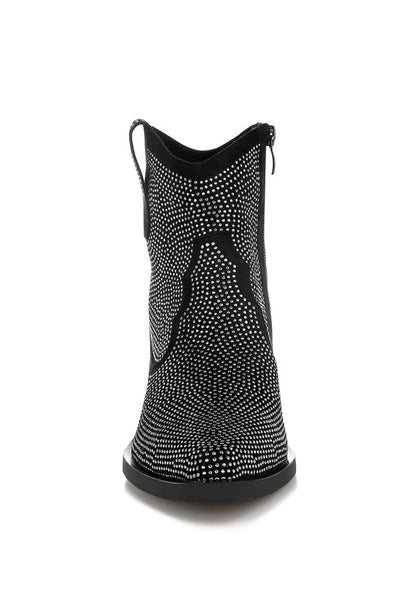Costello Rhinestones Embellished Cowboy Boots - Tigbul's Variety Fashion Shop