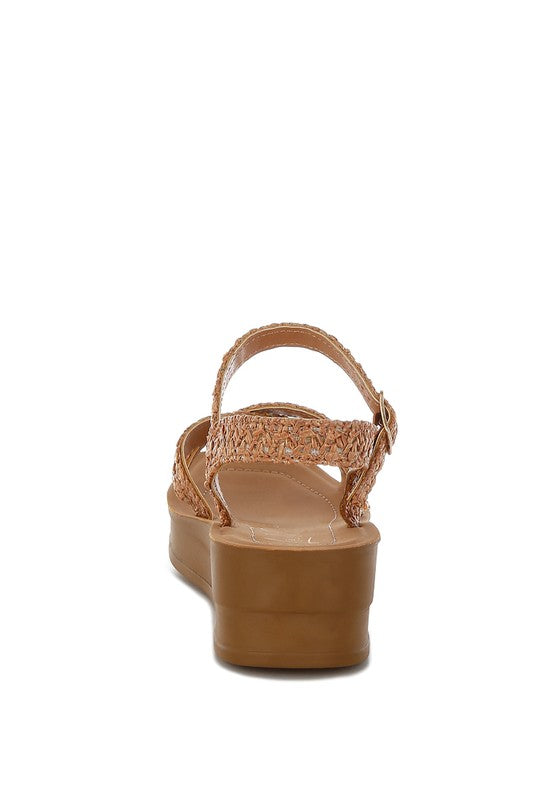 Sephone Woven Square Toe Wedges - Tigbul's Variety Fashion Shop