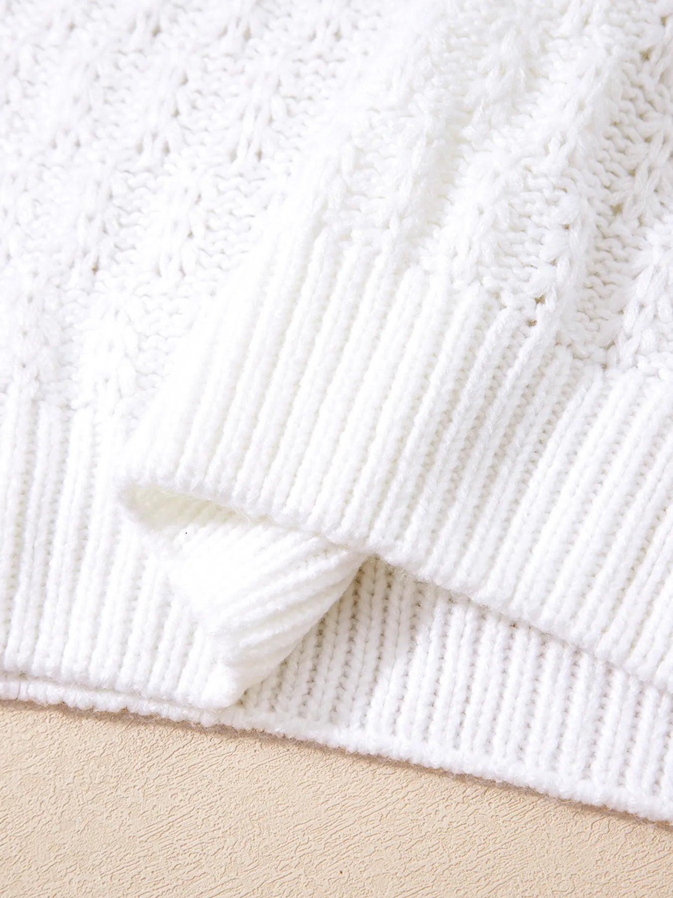 Textured Knit Ribbed Edge V Neck Loose Sweater - Tigbul's Variety Fashion Shop
