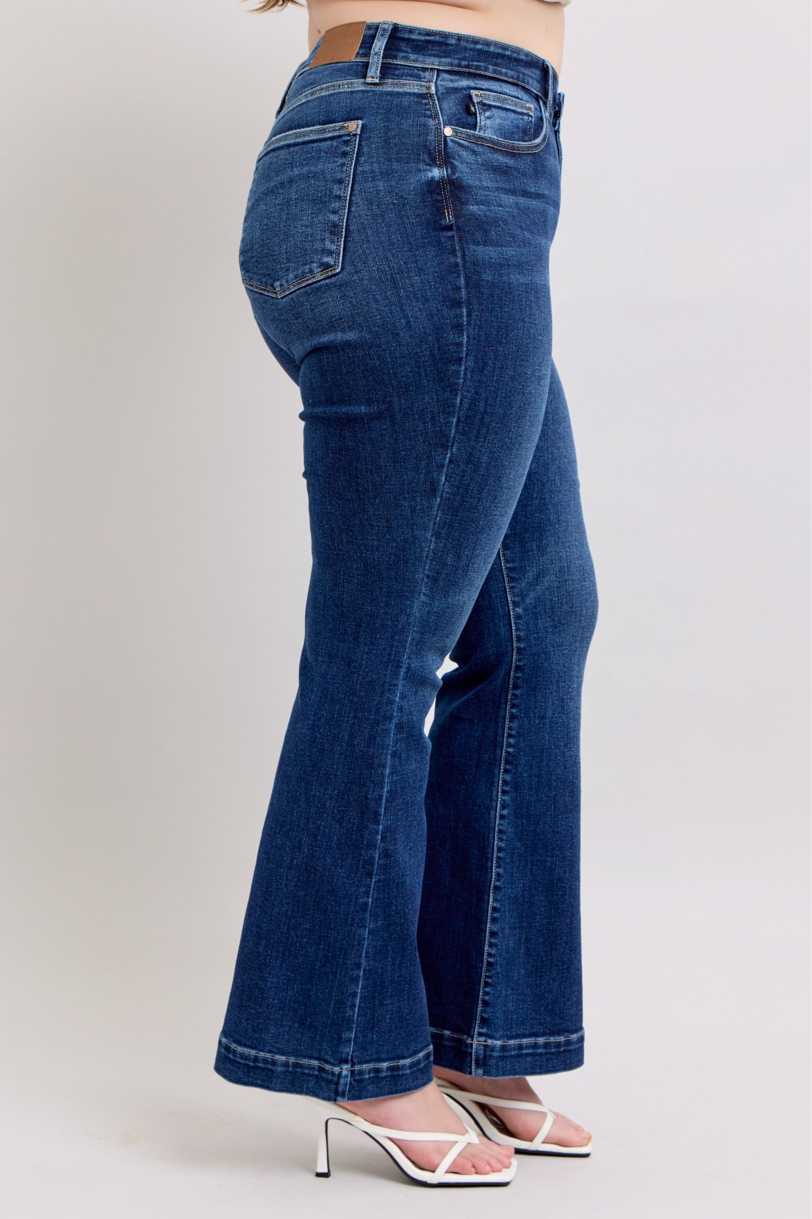 Judy Blue Full Size High Rise Flare Jeans with Pockets Plus Size - Tigbul's Variety Fashion Shop
