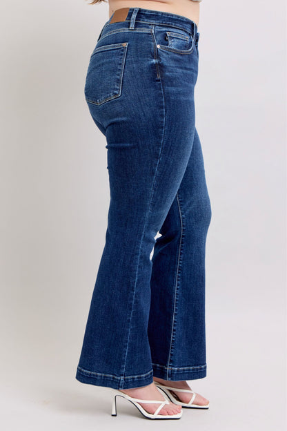 Judy Blue Full Size High Rise Flare Jeans with Pockets Plus Size - Tigbul's Variety Fashion Shop
