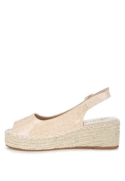 Yarael Croco Peep Toe Wedges - Tigbul's Variety Fashion Shop