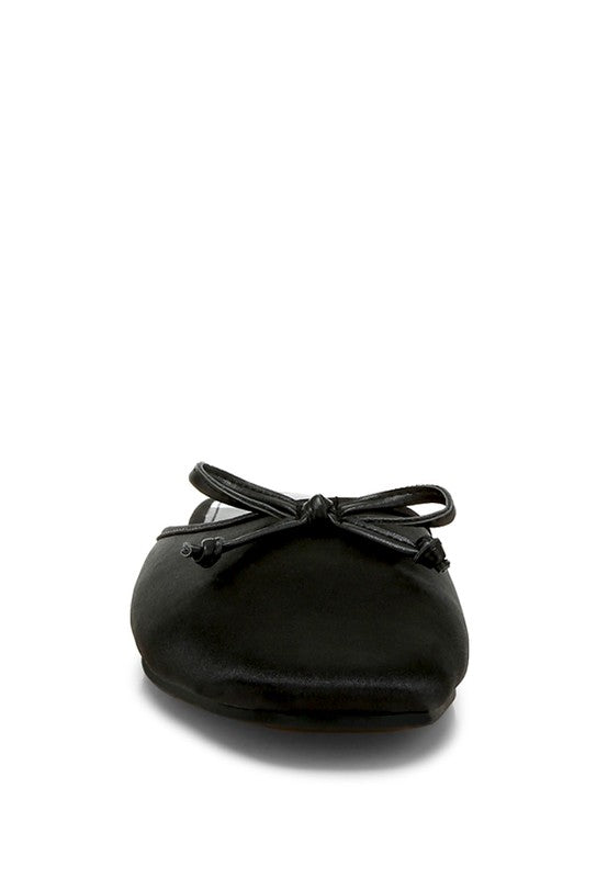 Taylena Satin Bow Detail Mules - Tigbul's Variety Fashion Shop