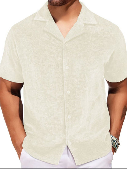 Men's Plus Size Button Down Short Sleeve Shirt - Tigbul's Variety Fashion Shop