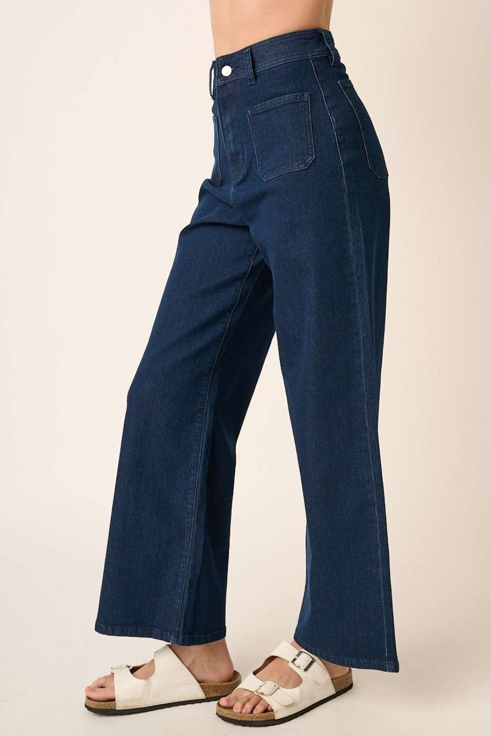 Mittoshop High Waist Wide Leg Jeans - Tigbul's Variety Fashion Shop