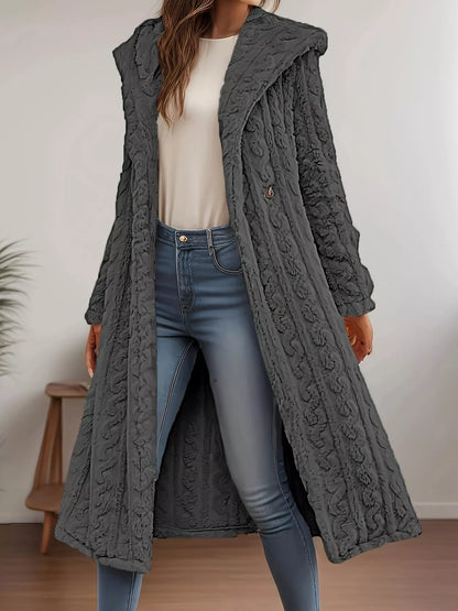 Sherpa Longline Hooded Coat - Tigbul's Variety Fashion Shop