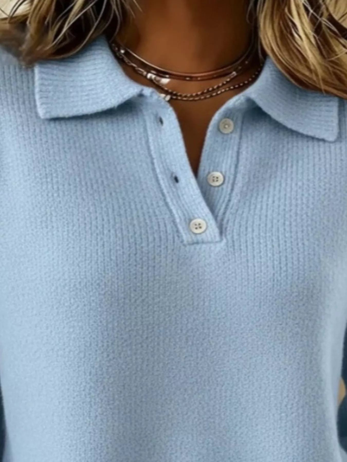 Full Size Button Detail Drop Shoulder Sweater Plus Size - Tigbul's Variety Fashion Shop