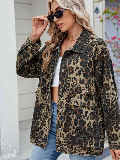 Button Up Long Sleeve Denim Jacket - Tigbul's Variety Fashion Shop
