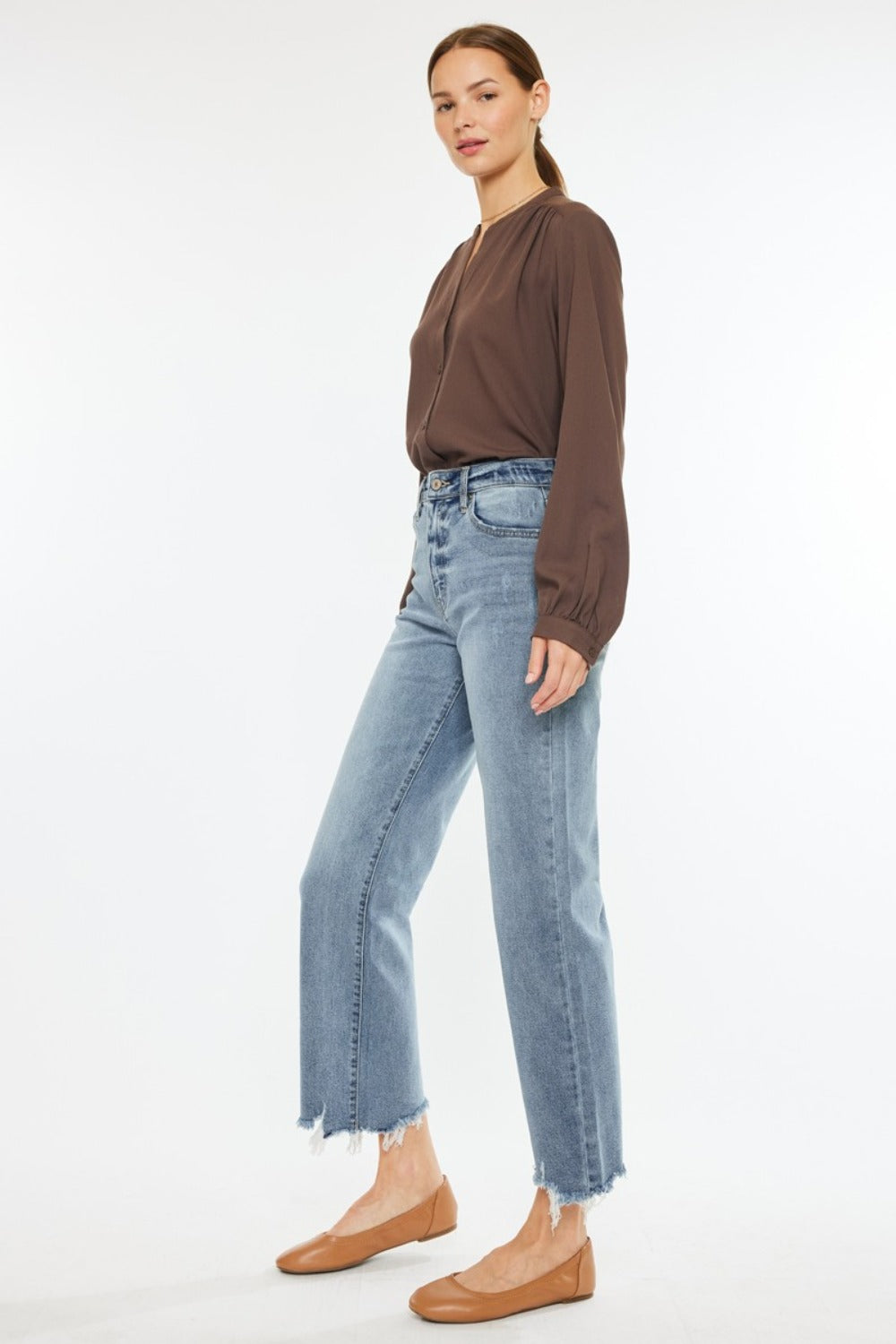 Kancan High Rise Slim Wide Leg Jeans - Tigbul's Variety Fashion Shop