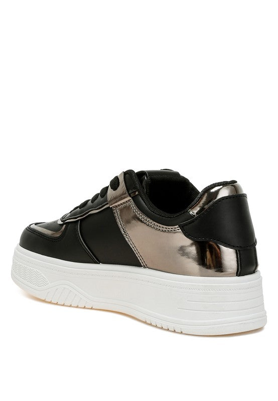 Scouts Metallic Paneling Platform Sneakers - Tigbul's Variety Fashion Shop