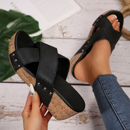 Open Toe Wedge Sandals - Tigbul's Variety Fashion Shop