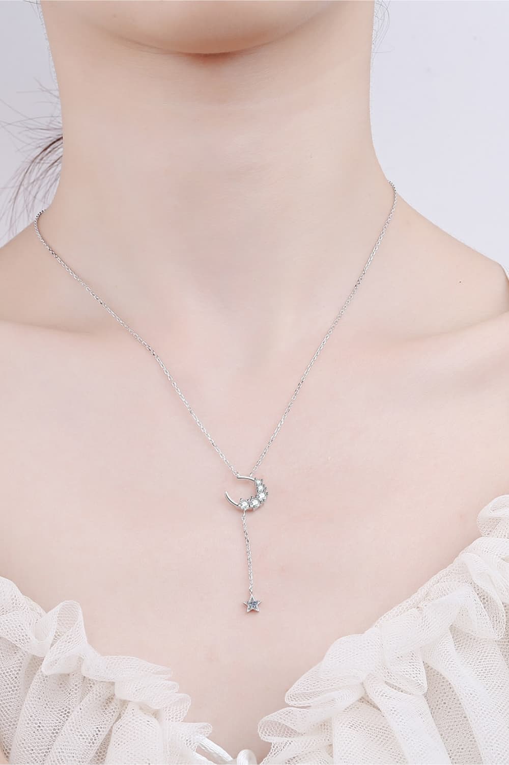 Star & Moon Moissanite Necklace - Tigbul's Variety Fashion Shop