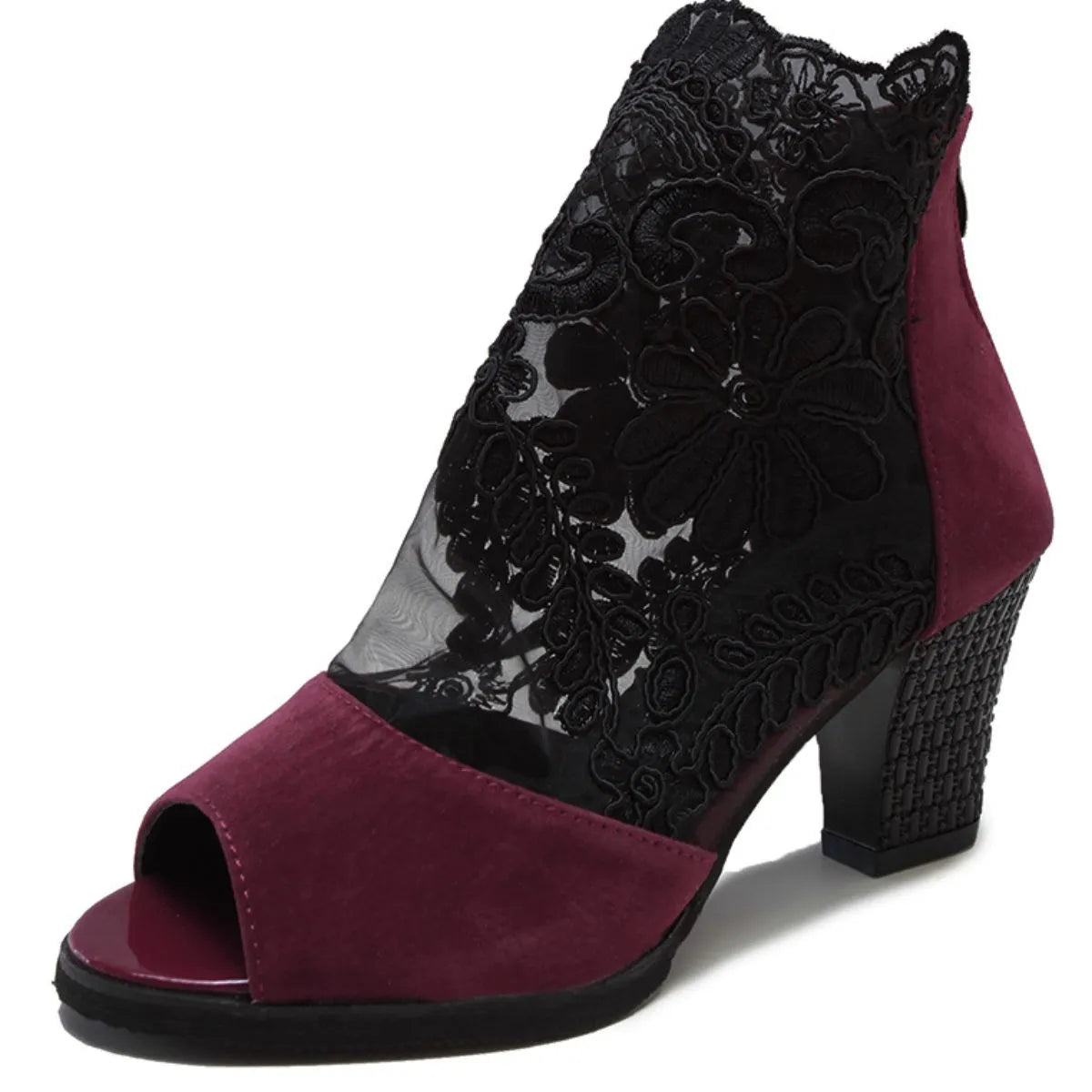 Peep Toe Block Heels Sandals - Tigbul's Variety Fashion Shop