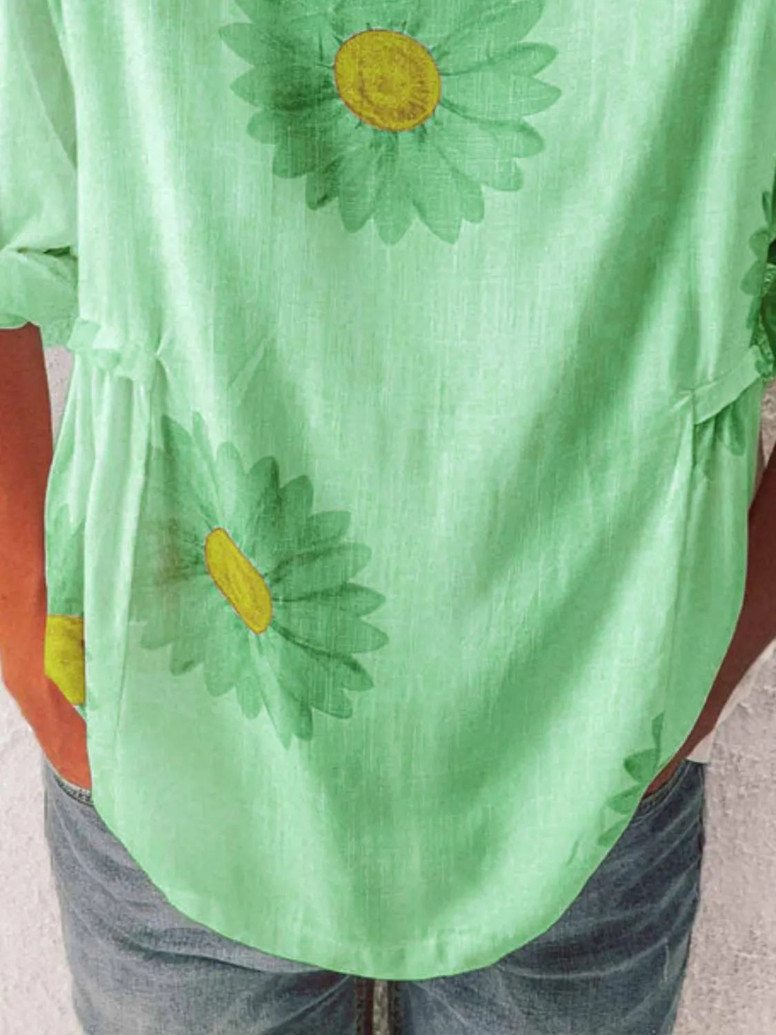 Full Size Flower Round Neck Half Sleeve T-Shirt Plus Size - Tigbul's Variety Fashion Shop