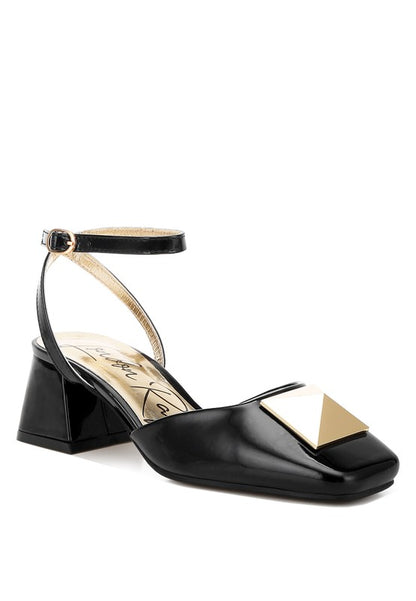 Griselda Brooch Detail Ankle Strap Sandals - Tigbul's Variety Fashion Shop