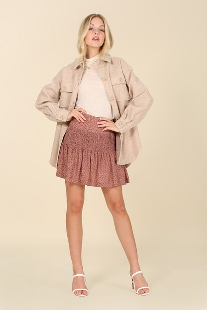 Light beige shacket with pockets - Tigbul's Variety Fashion Shop