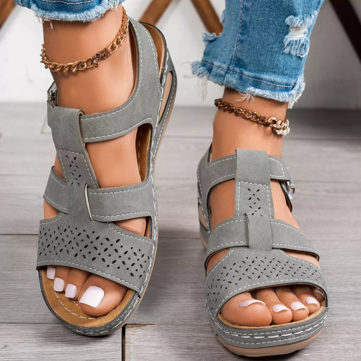 Open Toe Wedge Sandals - Tigbul's Variety Fashion Shop