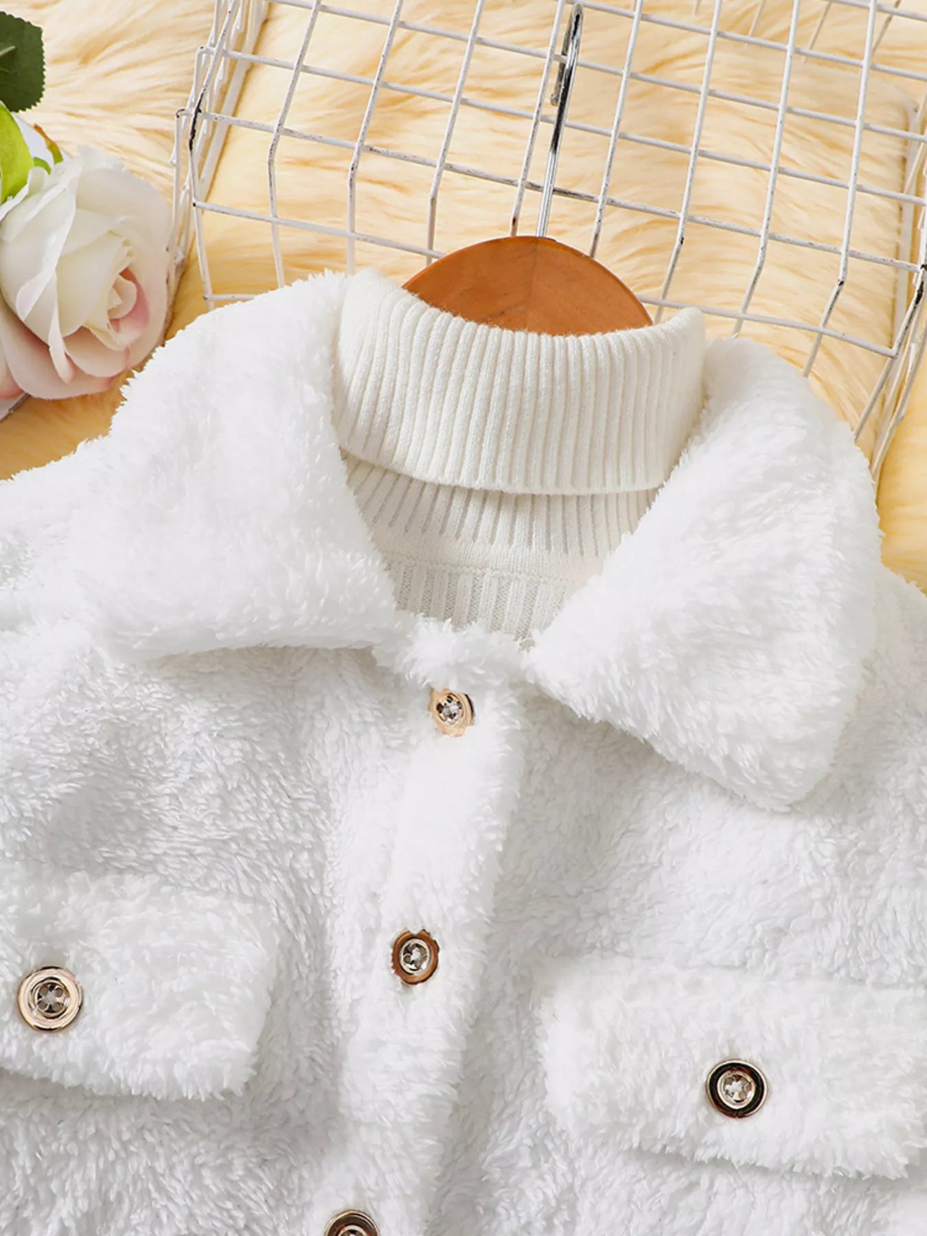 Children's Cozy Faux Shearling Button-Up Outerwear - Tigbuls
