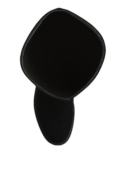 Chiru Round Toe Microfiber Calf Boots - Tigbul's Variety Fashion Shop