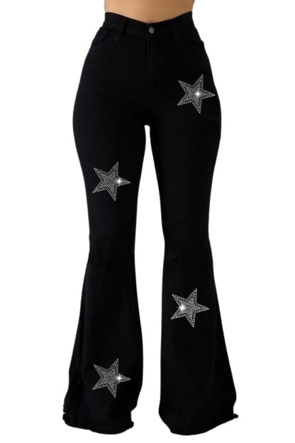 Star Rhinestone Bell Bottom - Tigbul's Variety Fashion Shop