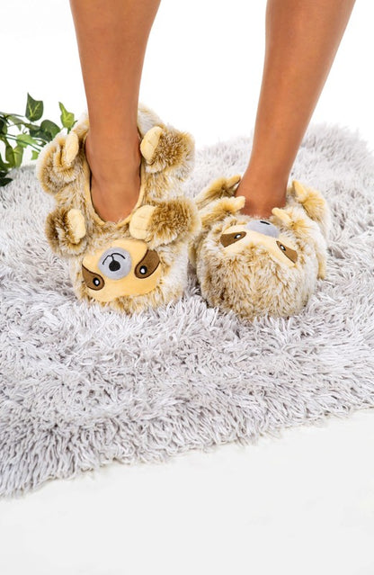 Sloth Hugs - Womens Fluffy House Slippers Shoes - Tigbul's Variety Fashion Shop