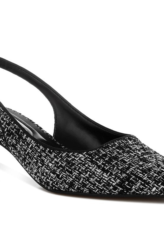 Zehra Boucle Slingback Pumps - Tigbul's Variety Fashion Shop