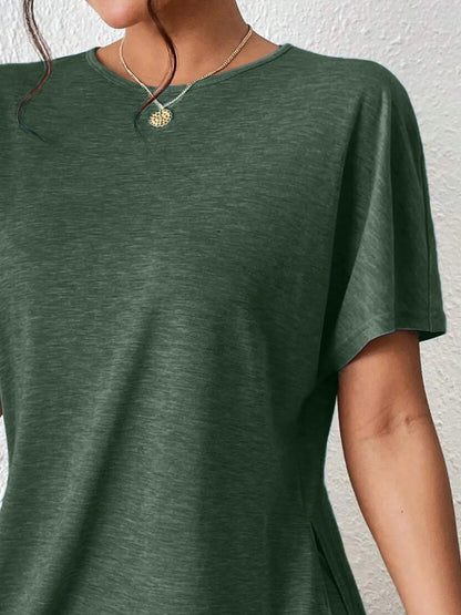 Casual Round Neck T-Shirt and Shorts Set - Tigbul's Variety Fashion Shop