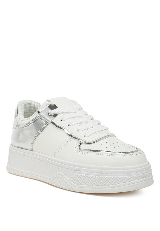 Scouts Metallic Paneling Platform Sneakers - Tigbul's Variety Fashion Shop