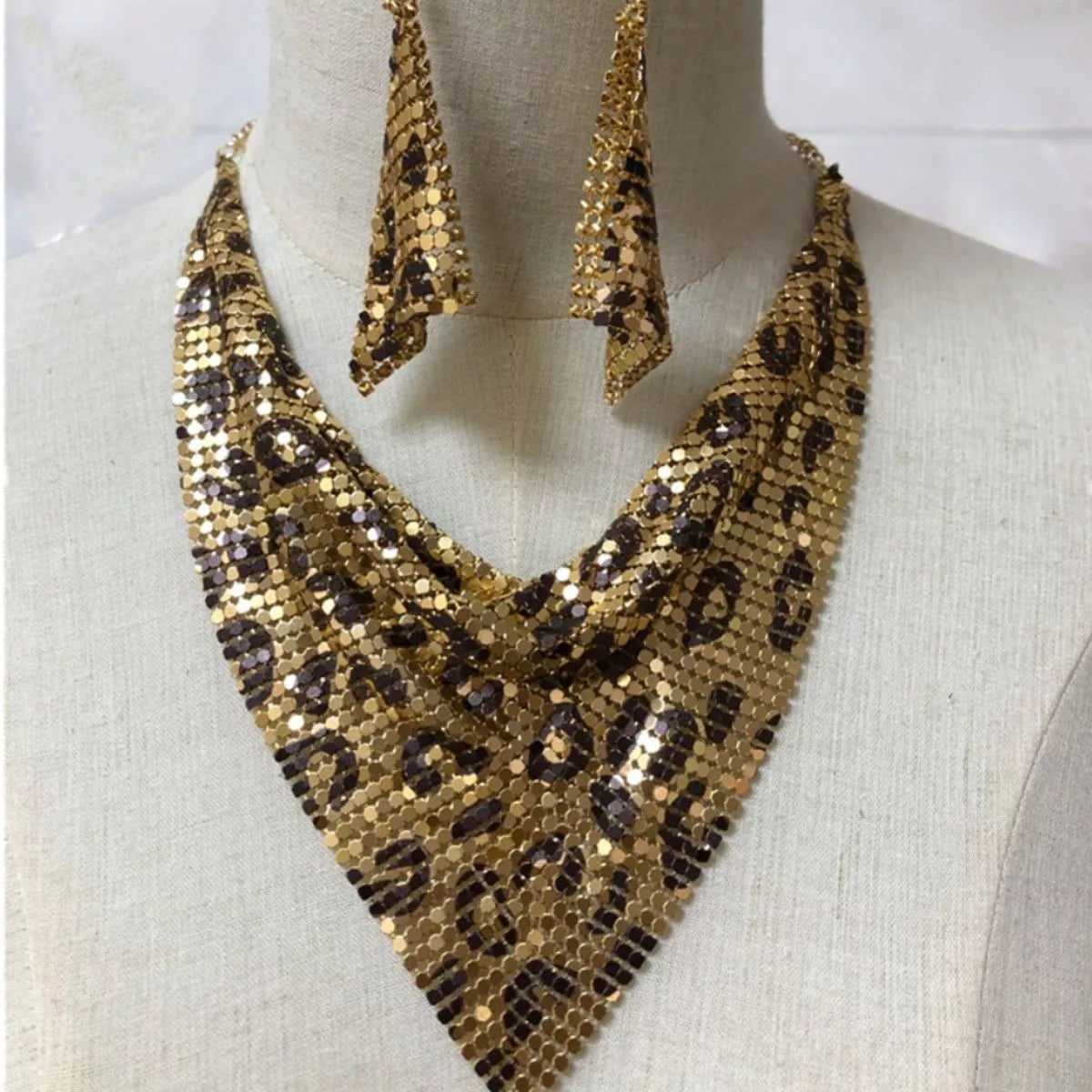 Leopard Necklace and Earrings Jewelry Set - Tigbul's Variety Fashion Shop
