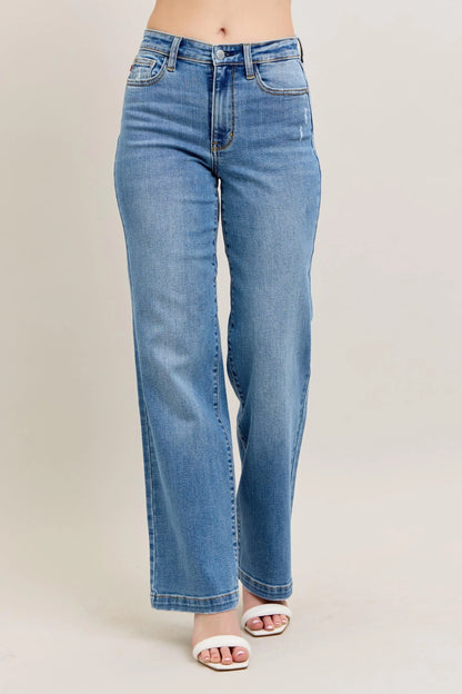 Judy Blue Full Size High Waist Straight Jeans Plus Size - Tigbul's Variety Fashion Shop