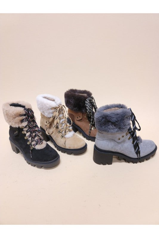 VINI-FUR COMBAT BOOTIES - Tigbul's Variety Fashion Shop