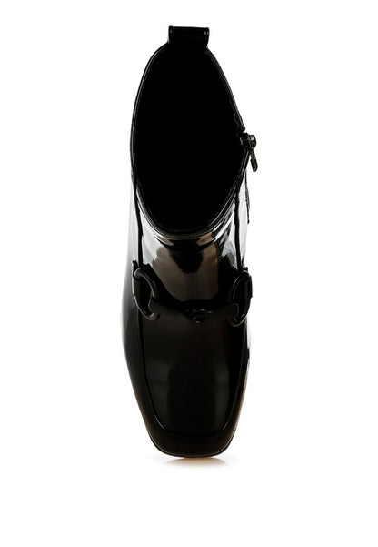 Algol Textured Block Heel Ankle Boots - Tigbul's Variety Fashion Shop