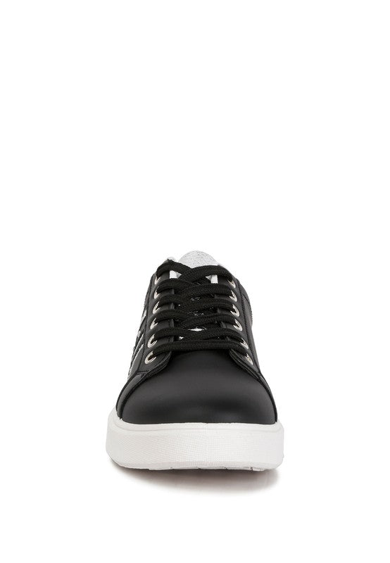 Claude Faux Leather Back Panel Detail Sneakers - Tigbuls Variety Fashion