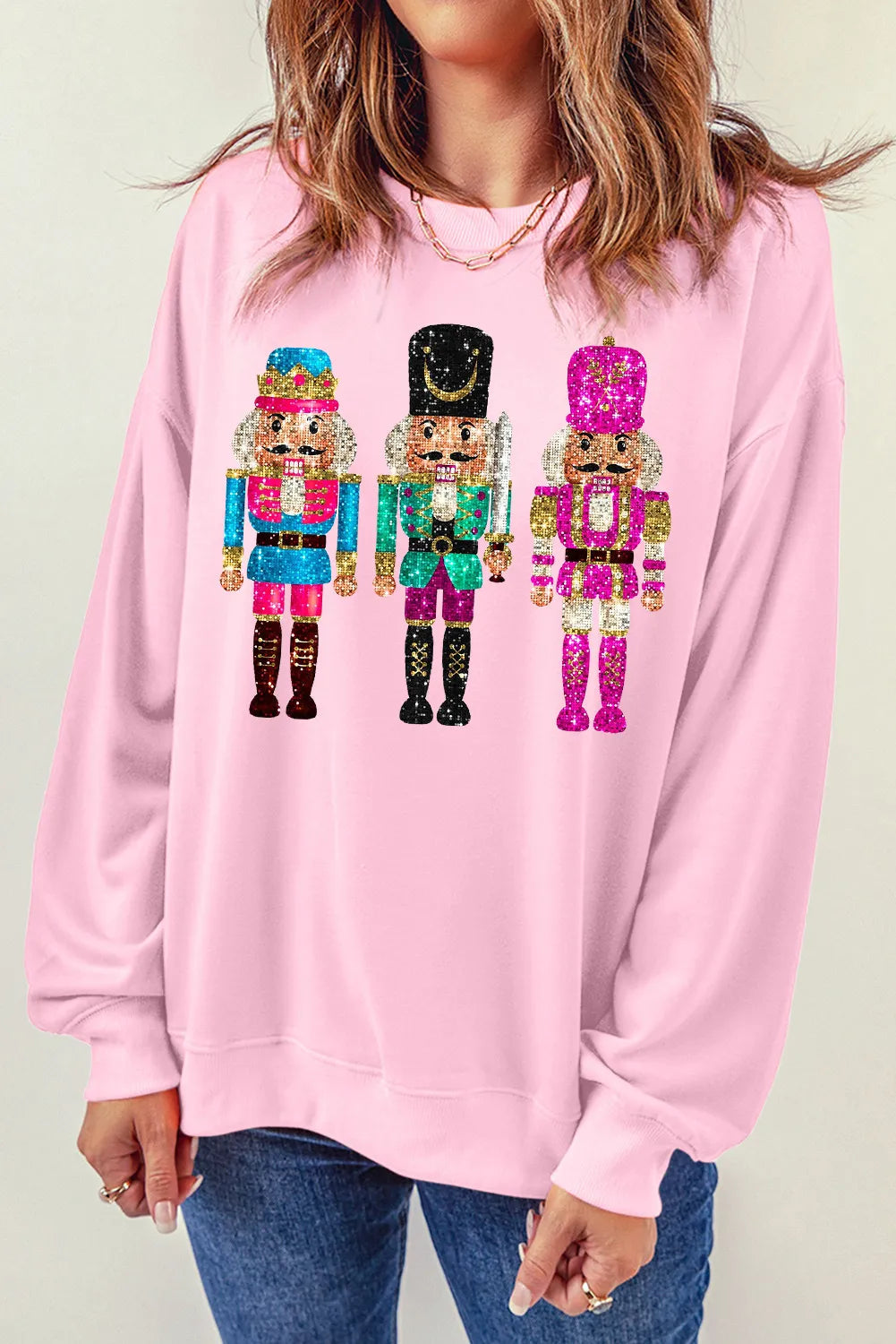 Nutcracker Graphic Round Neck Long Sleeve Sweatshirt - Tigbul's Variety Fashion Shop