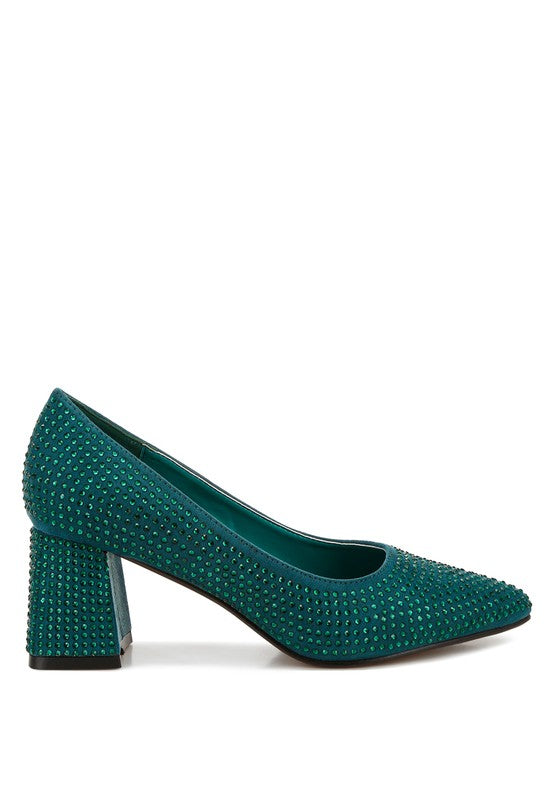 Caspia Rhinestones Embellished Pumps - Tigbul's Variety Fashion Shop