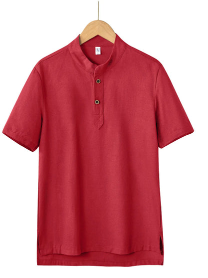 Men's Plus Size Button Detail Short Sleeve Blouse - Tigbul's Variety Fashion Shop