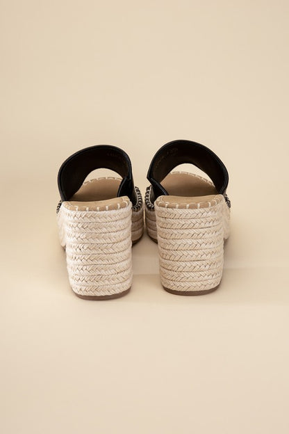 LOCK-1 Espadrille Mule Heels - Tigbuls Variety Fashion