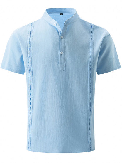 Men's Full Size Button Detail Short Sleeve Shirt Plus Size - Tigbul's Variety Fashion Shop