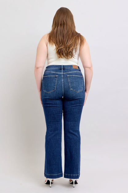 Judy Blue Full Size High Rise Flare Jeans with Pockets Plus Size - Tigbul's Variety Fashion Shop