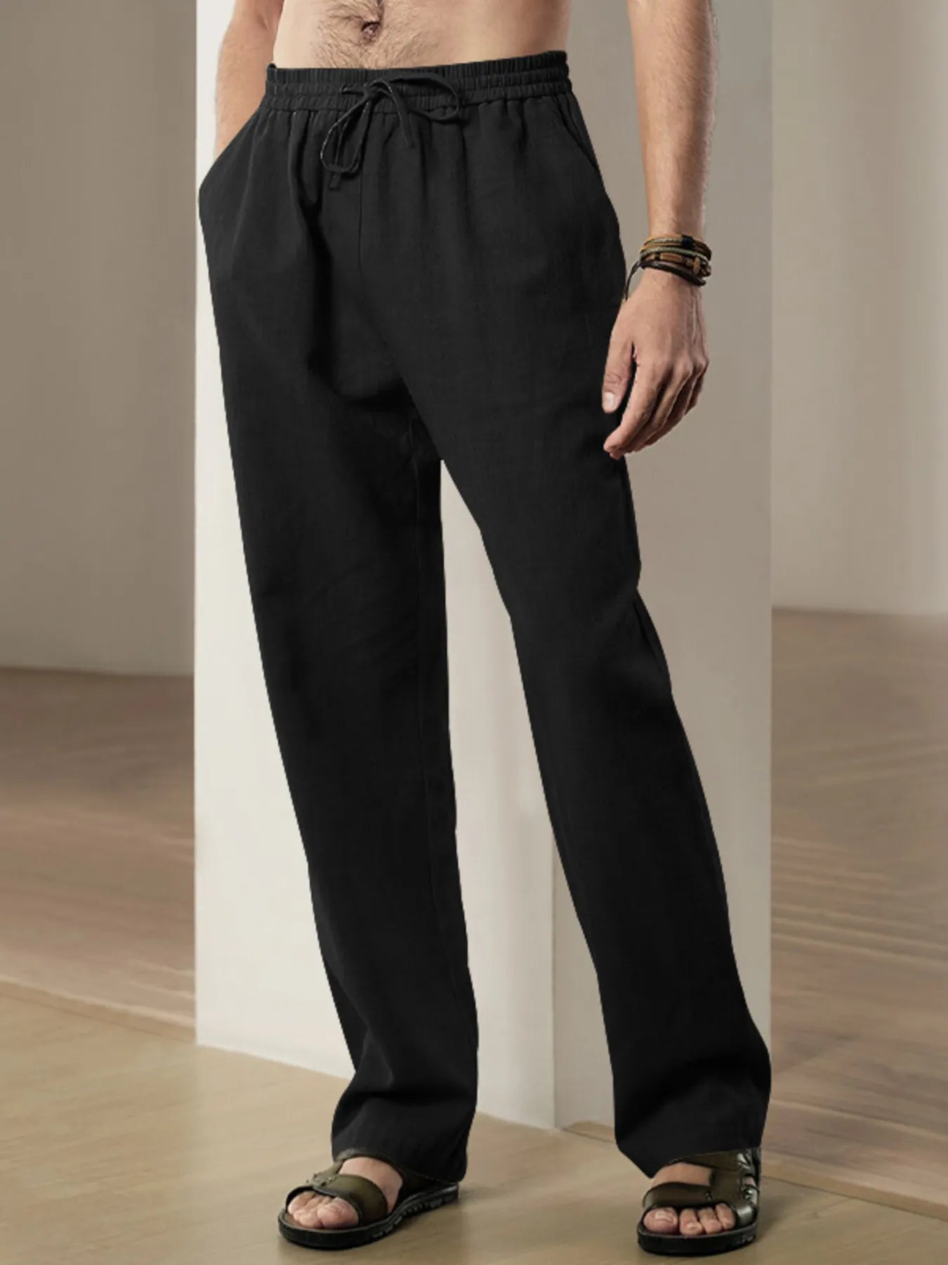 Men's Plus Size Drawstring Loose Fit Pants - Tigbul's Variety Fashion Shop