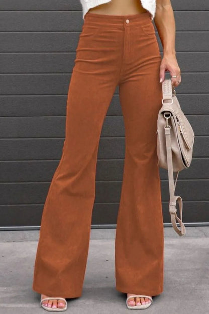 Full Size Hight Waist Bootcut Pants Plus Size - Tigbul's Variety Fashion Shop