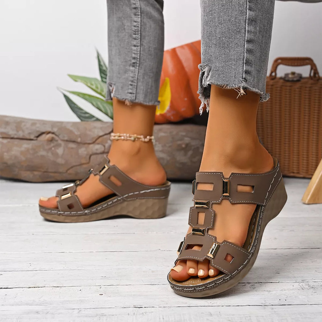 Women's Open Toe Wedge Sandals - Tigbul's Variety Fashion Shop