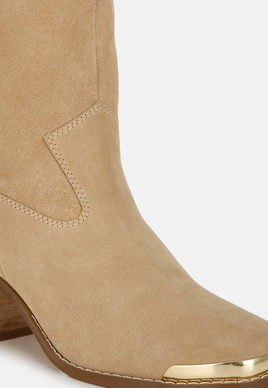 Emberly Suede Square Toe Ankle Boots - Tigbul's Variety Fashion Shop