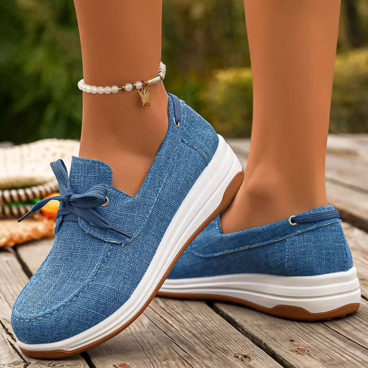 Women's Round Toe Canvas Shoes - Tigbul's Variety Fashion Shop