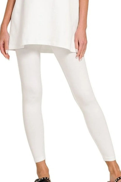 Zenana Cotton Round Neck Top & Legging Set - Tigbul's Variety Fashion Shop