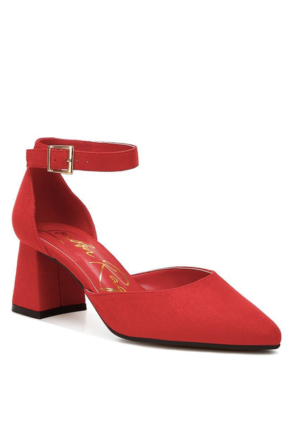 Rozita Microfiber Block Heel Sandals - Tigbul's Variety Fashion Shop