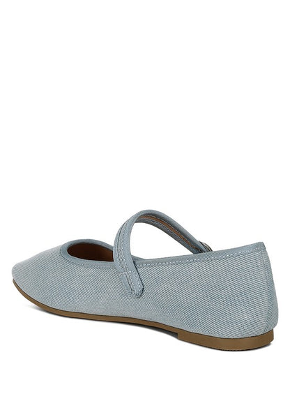 Iker Classic Denim Pin Buckle Ballerinas - Tigbul's Variety Fashion Shop