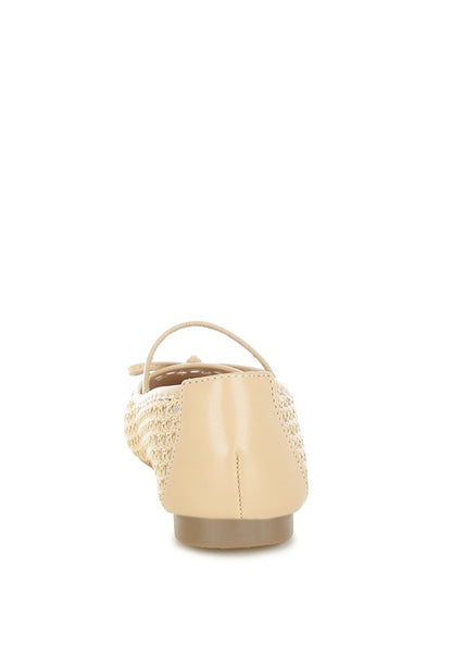 Omela Woven Bow Detail Ballerinas - Tigbul's Variety Fashion Shop