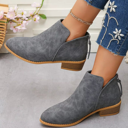 Women's Point Toe Block Heels Boots - Tigbul's Variety Fashion Shop