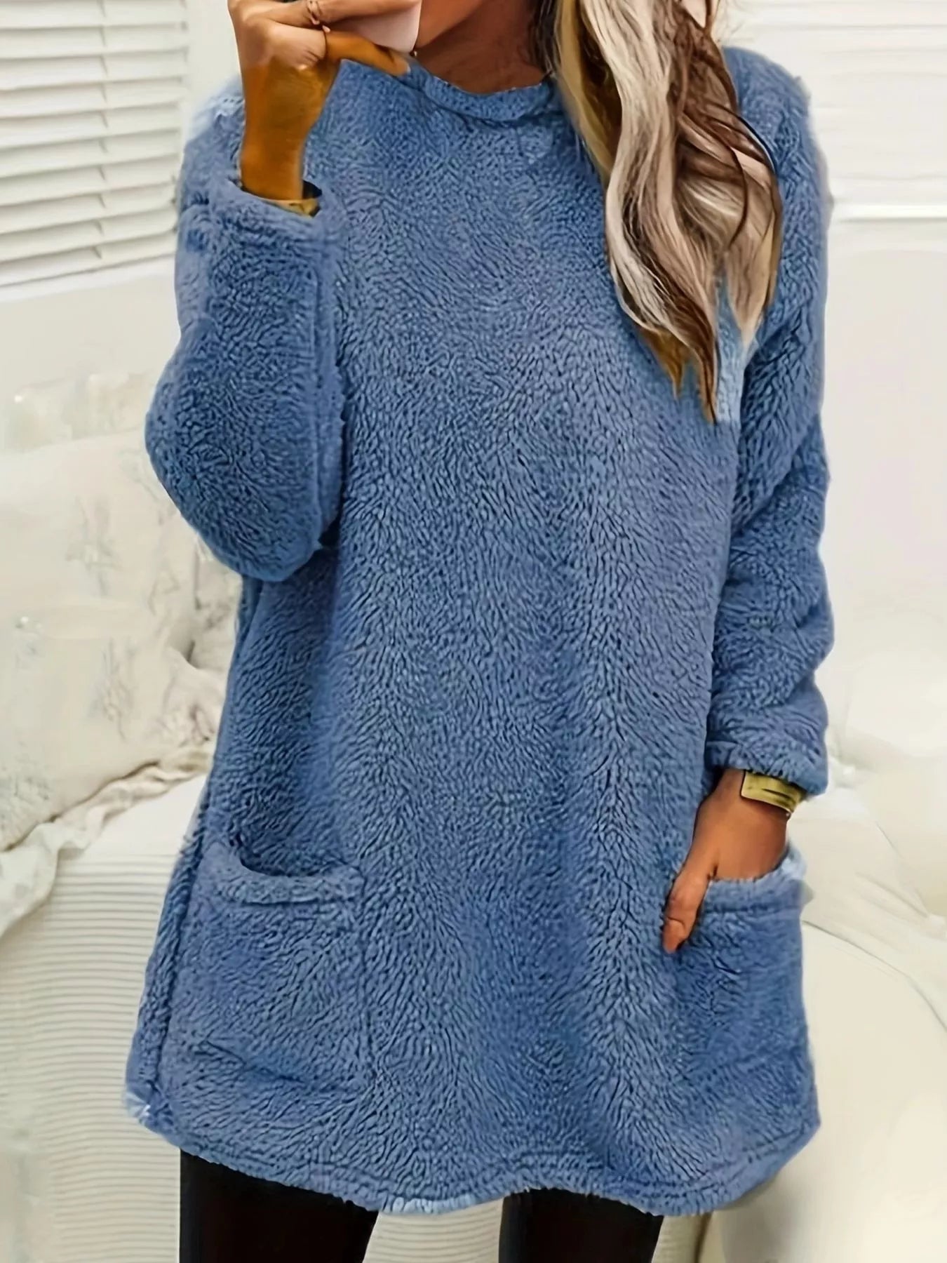 Fleece Long Sleeve Sweatshirt - Tigbul's Variety Fashion Shop